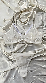 White Dream Tül Taşlı Sütyen Takımı